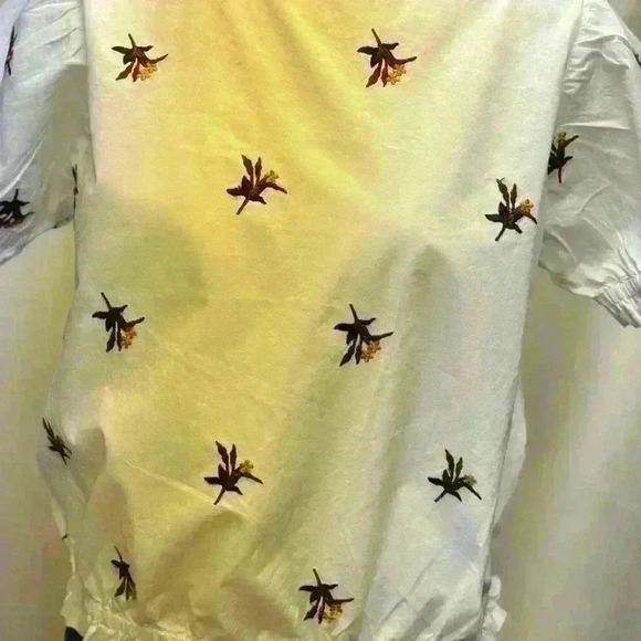 a loves a cotton blouse embroidered flowers Size XS - Picture 4 of 9